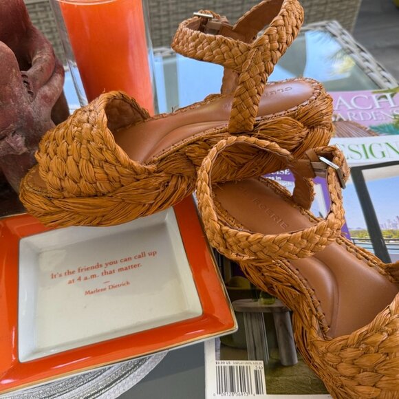 CLERGERIE Raffia sandel orange